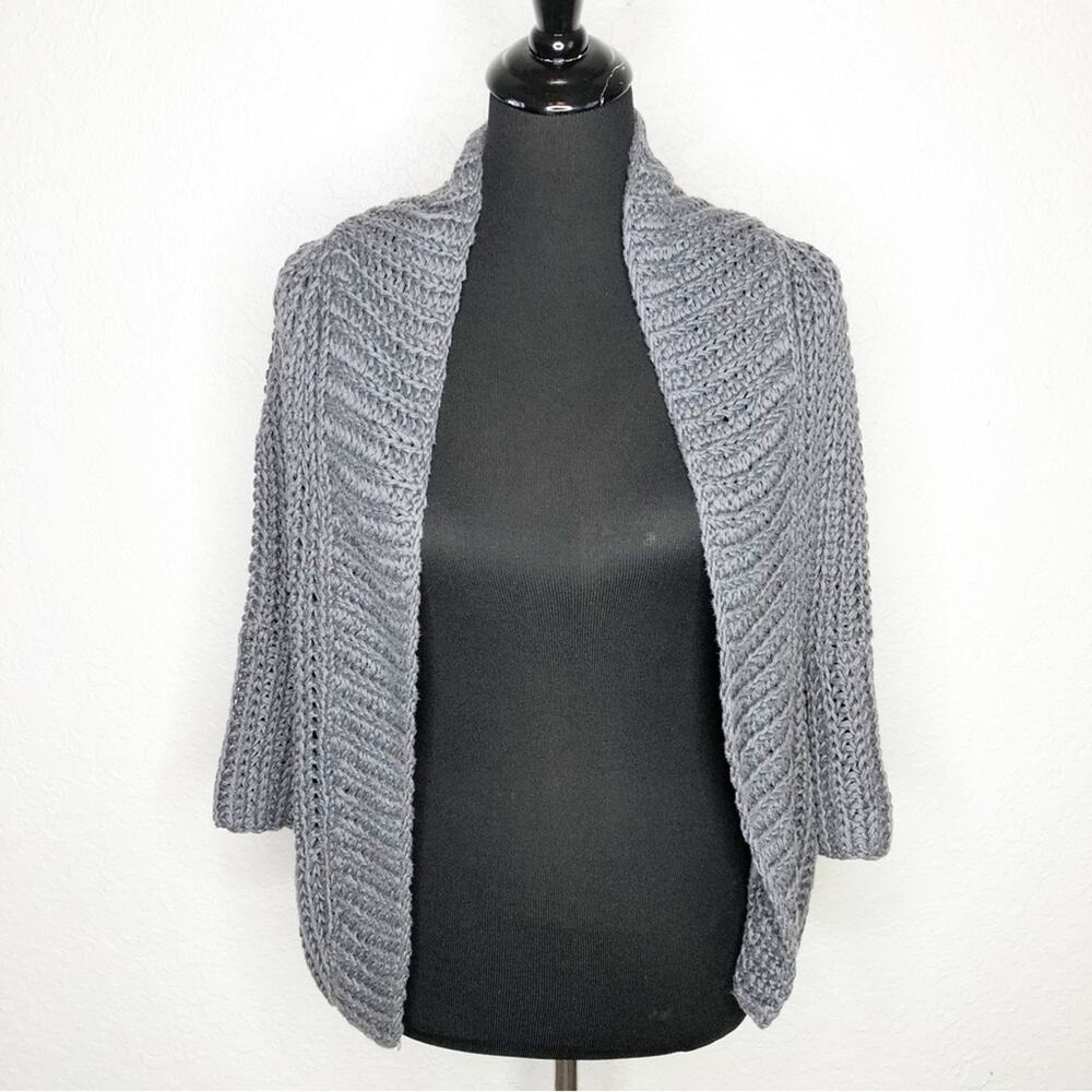 Theory Renata New Malaga gray open front linen blend cardigan sweater size Small